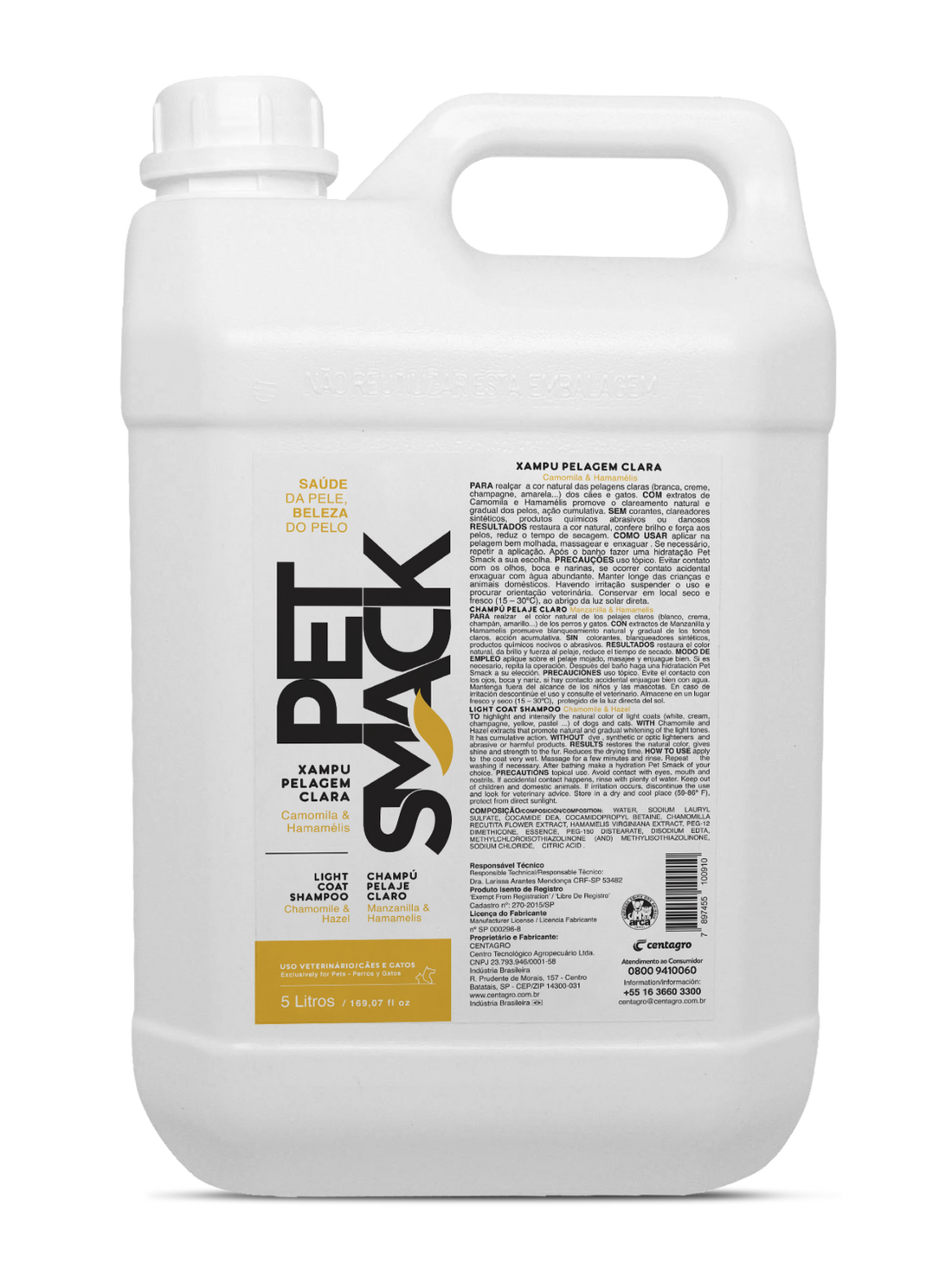 PetSmack Shampoo Pelaje Claro 5l
